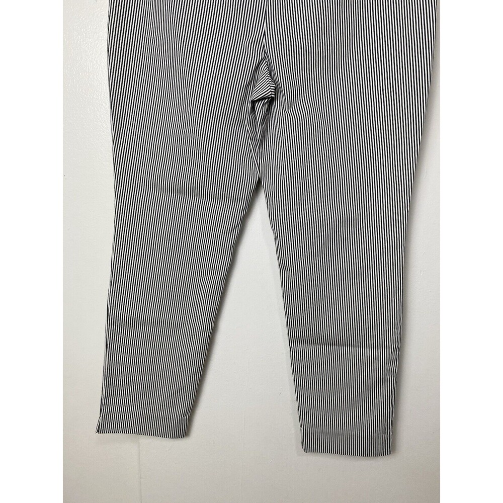 Chico's Dress Pants Women's Size 2R 12 L Navy Blue White Pinstripe  Stretch - Picture 14 of 14